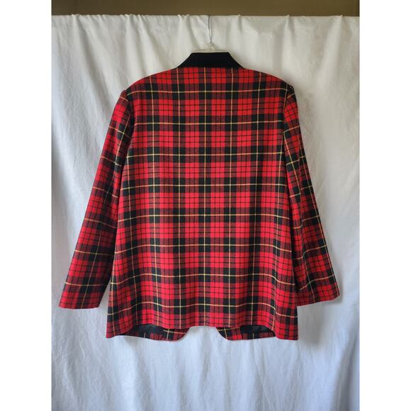 Vintage Potomac Red Tartan Plaid Blazer - Size 12 - Picture 6 of 8